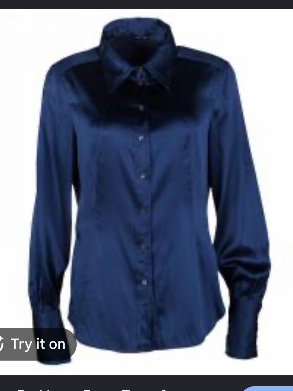 Hugo Boss silk Navy Satin-Look Button Shirt